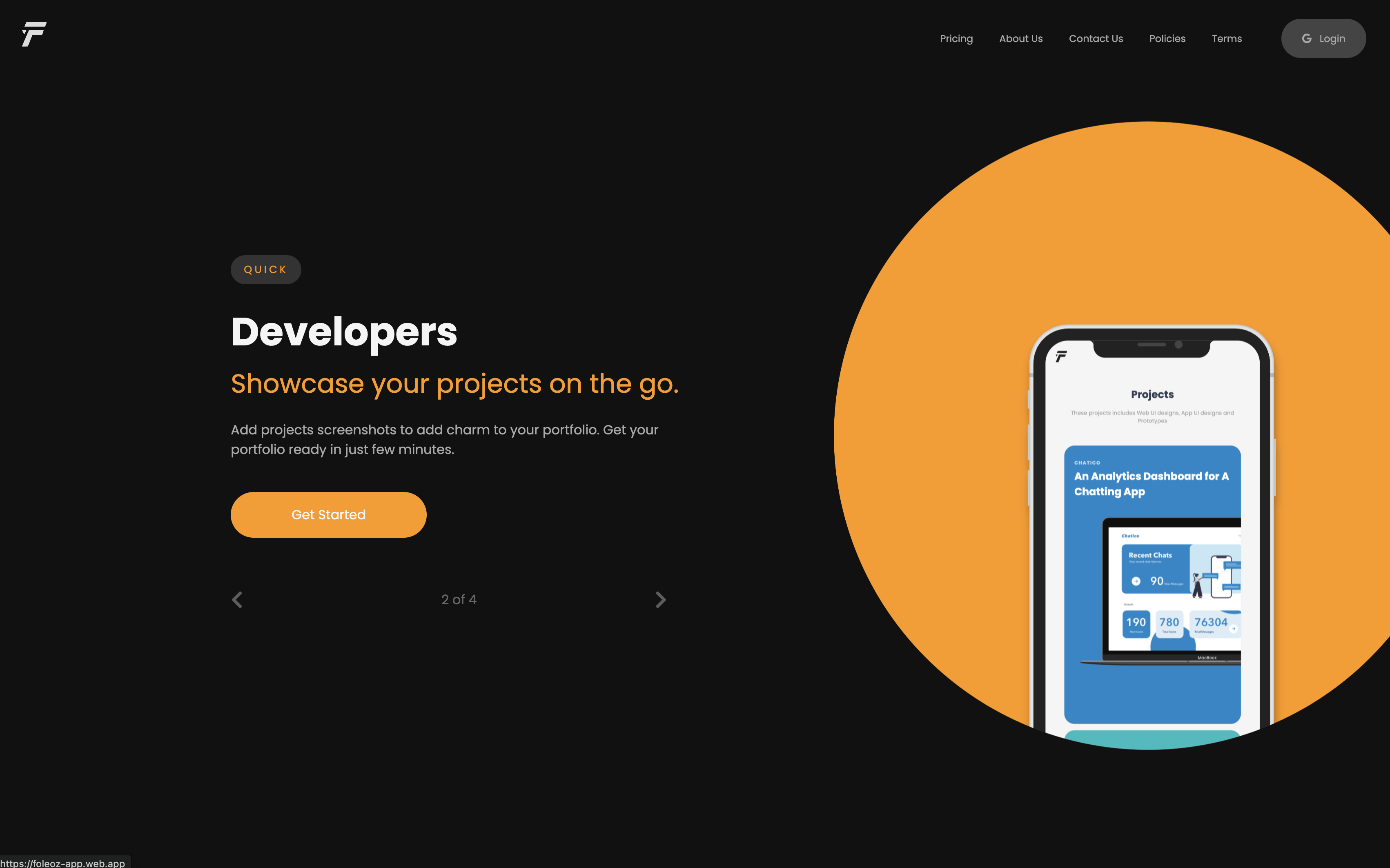 Foleoz portfolio maker app screenshot 2