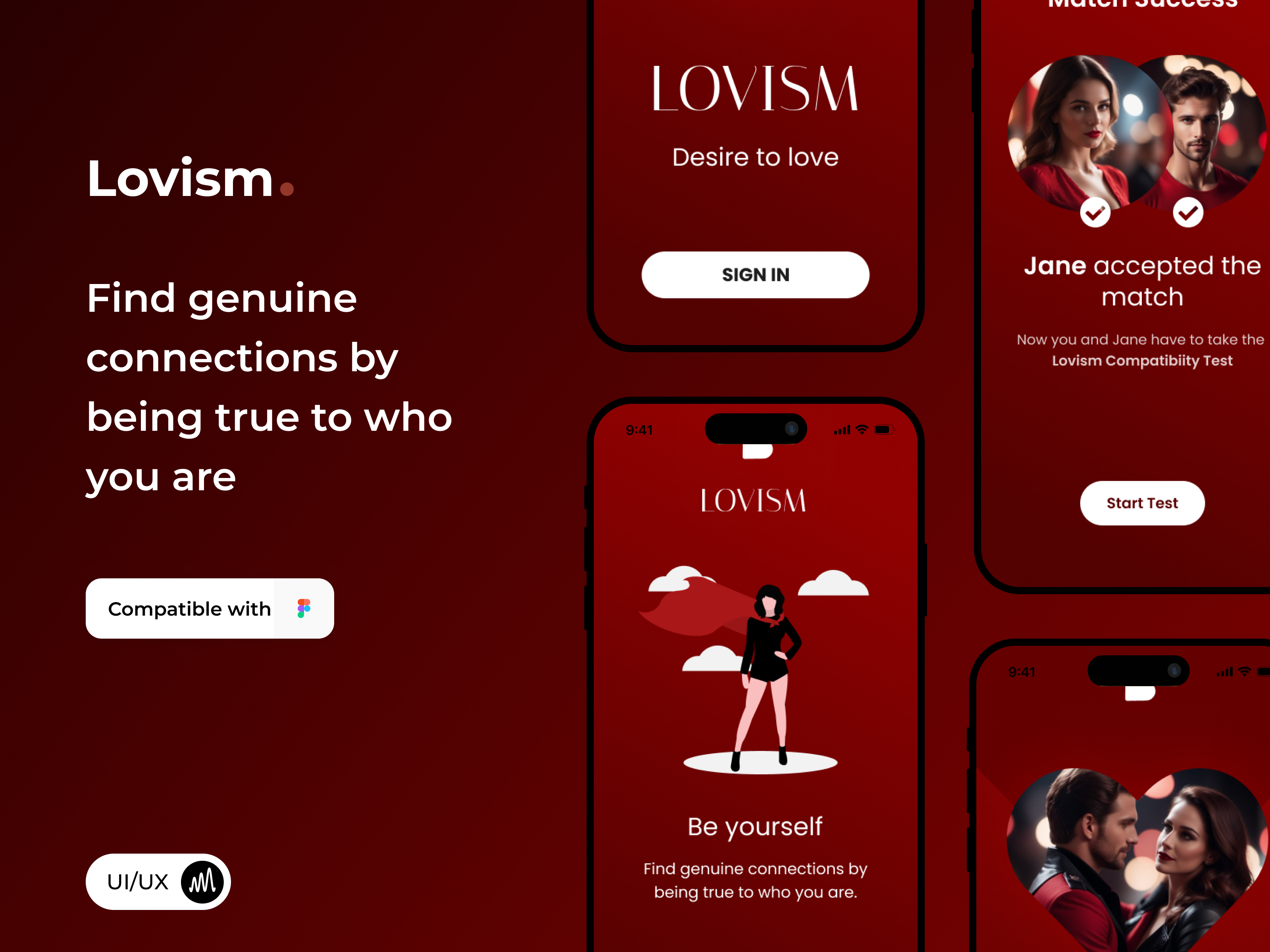 Lovism dating app interface screenshot