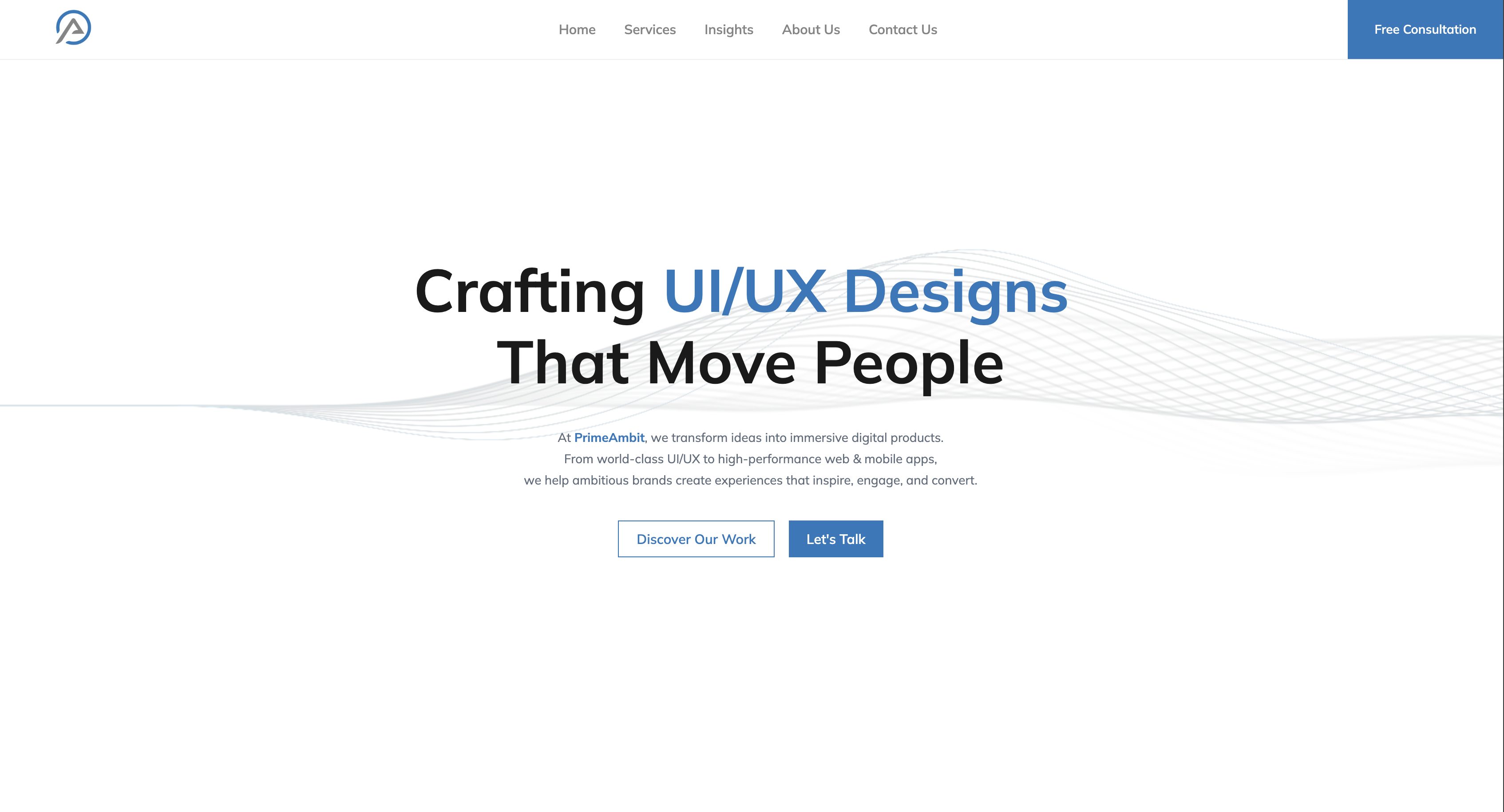 PrimeAmbit development company website interface
